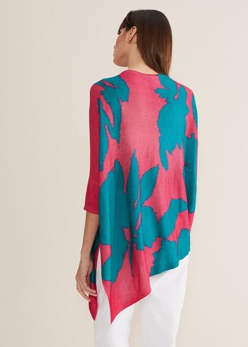 Phase Eight Madison Printed Asymmetric Hem Knitwear Multicolor USA | 3291857-CB